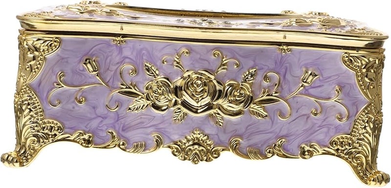 حامل صندوق المناديل الأرجواني، حاوية تخزين ورقية متينة للاستخدام المنزلي والمركبي متعدد الأغراض - Image 1